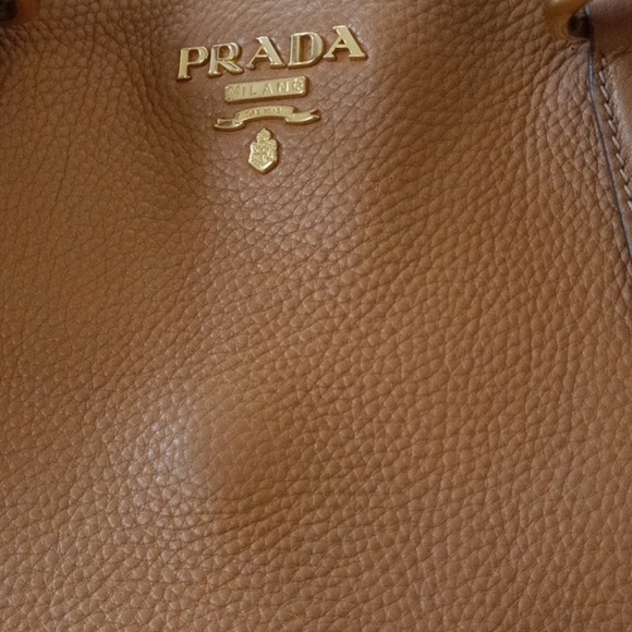 Prada Brown Leather Tote with Gold Accents - Picture 2 of 10
